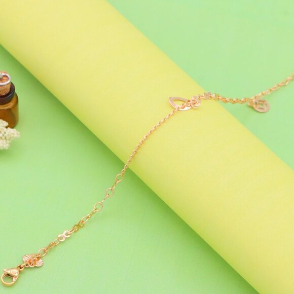 "Trendy Rose Gold Anklet with Charms, XPAL1043 - Picture 2 of 12